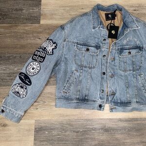 Darc Sport Light Blue Denim Jacket with Patch Sleeve